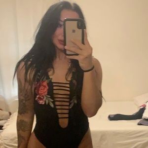 Off brand small floral one piece bodysuit